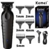 Kemei 2299 Barber Cordless Hair Trimmer 0mm Zero Gapped Carving Clipper Detailer Professional Electric Finish Cutting Machine [HAI]