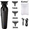 Kemei 2299 Barber Cordless Hair Trimmer 0mm Zero Gapped Carving Clipper Detailer Professional Electric Finish Cutting Machine [HAI]