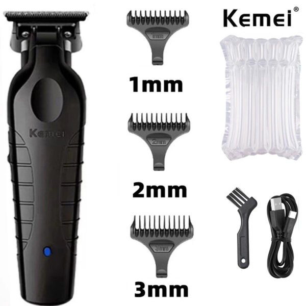Kemei 2299 Barber Cordless Hair Trimmer 0mm Zero Gapped Carving Clipper Detailer Professional Electric Finish Cutting Machine [HAI]