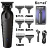 Kemei 2299 Barber Cordless Hair Trimmer 0mm Zero Gapped Carving Clipper Detailer Professional Electric Finish Cutting Machine [HAI]