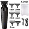Kemei 2299 Barber Cordless Hair Trimmer 0mm Zero Gapped Carving Clipper Detailer Professional Electric Finish Cutting Machine [HAI]